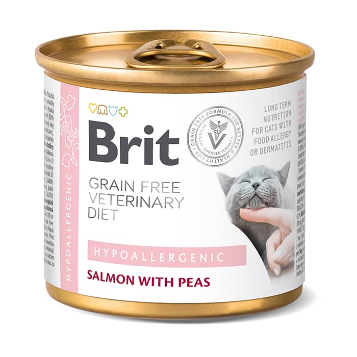 Brit Veterinary Diet Hypoallergenic veterinārie konservi kaķiem alerģijām 200 g